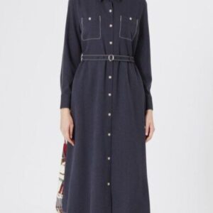 ベルト付きシャツドレス